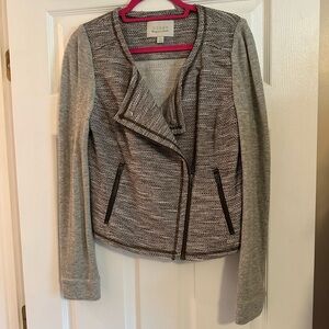 Hinge Grey Tweed/Knit Moto Jacket